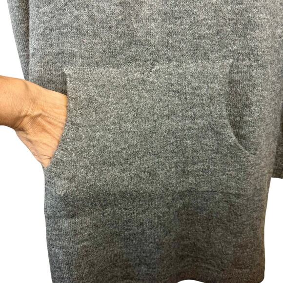 New STITCHDROP Heather Gray Turtleneck Sweater Dress Kangaroo Pocket Women's M - Picture 4 of 13